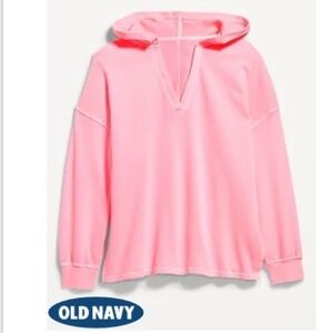 NWT Old Navy Oversized French Terry Tunic Hoodie in color Pink size M